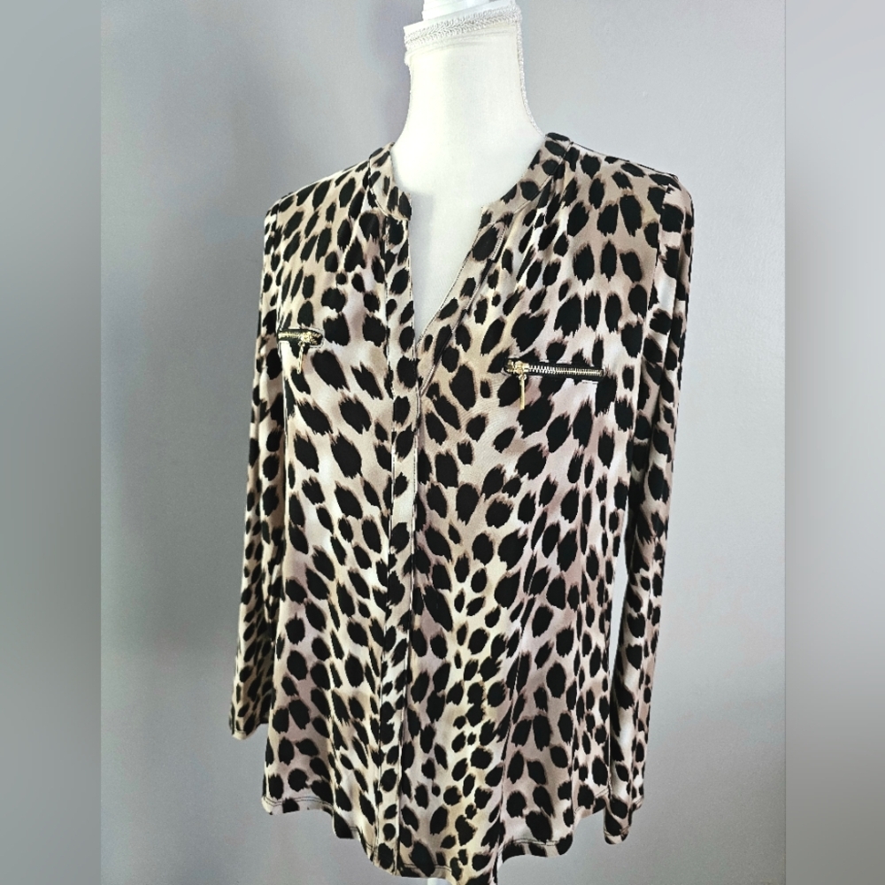 INC Leopard Print Longsleeve Top